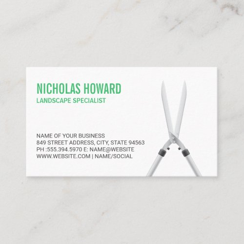 Gardening Shears  Landscape Tools Business Card