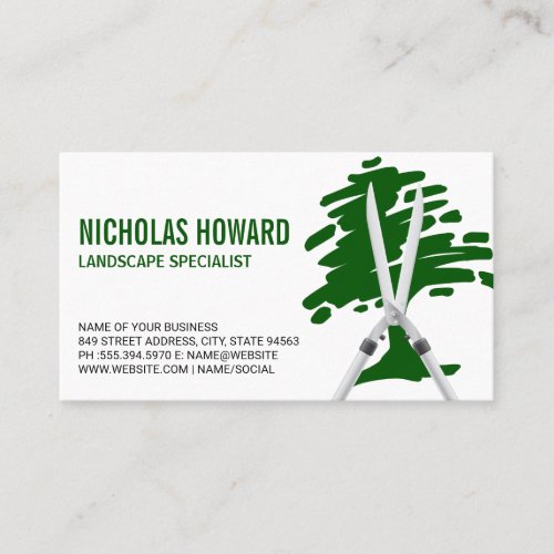 Gardening Shears  Landscape  Tree Logo Business Card