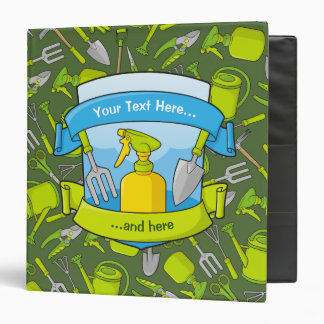 Gardening Shield with Banners 3 Ring Binder