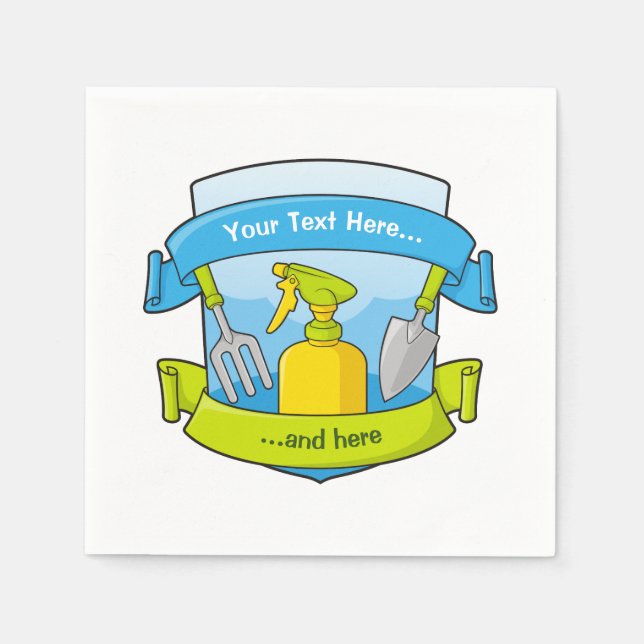 Gardening Shield with Banners Napkins (Front)