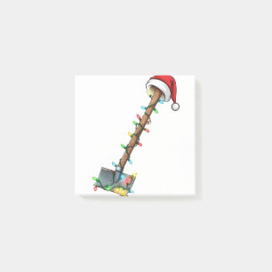 Gardening Shovel Wrapped in Christmas Lights Post-it Notes