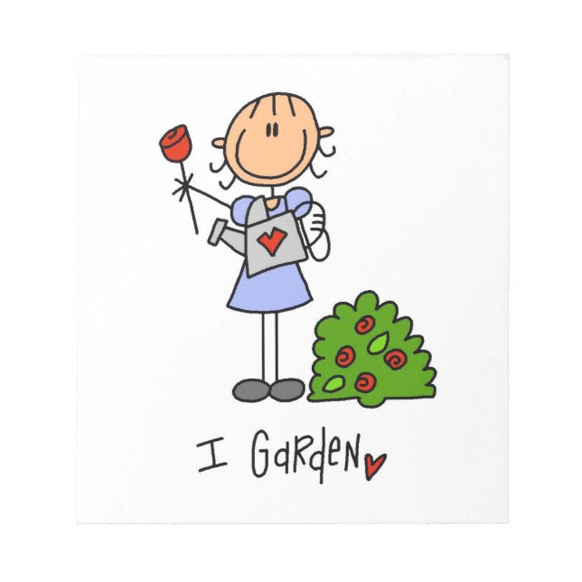 Gardening Stick Figure Notepad (Front)