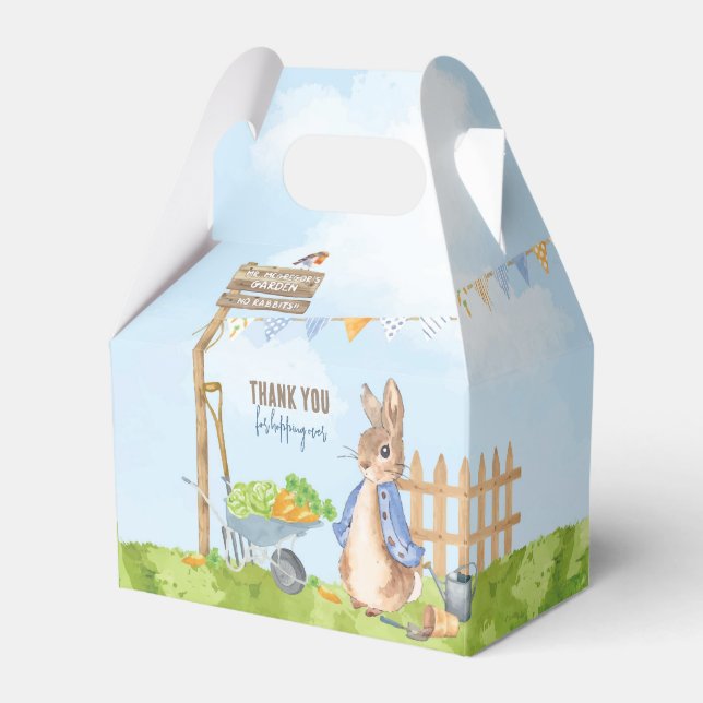 Gardening Storybook Bunny Rabbit Favor Boxes (Front Side)