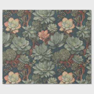 Gardening Succulents Plants Pattern Wrapping Paper