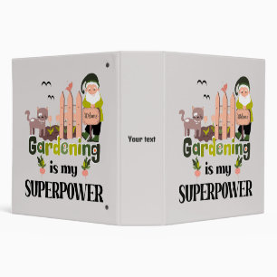 Gardening Superpower, Cute Gardener 3 Ring Binder