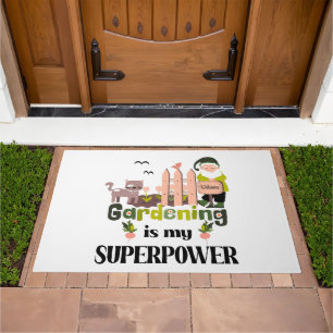 Gardening Superpower, Cute Gardener Doormat