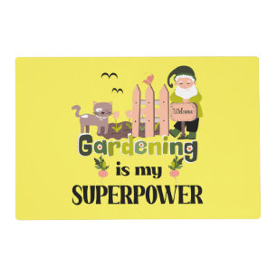 Gardening Superpower, Cute Gardener  Placemat