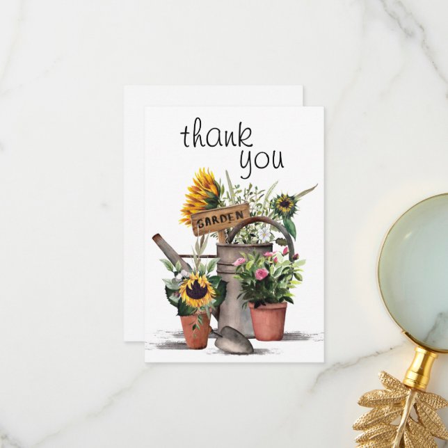 Gardening Thank You Card (Front/Back In Situ)