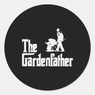 Gardening The Gardenfather Funny Movie Pun Fathers Classic Round Sticker