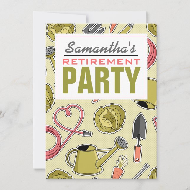 Gardening Themed Retirement Party Invitation (Front)