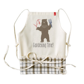 Gardening Time Apron Whimsical Gardening Bear