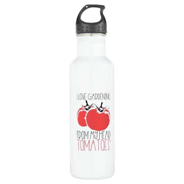 Gardening Tomatoes Gardener Gift Stainless Steel Water Bottle (Front)