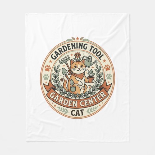 Gardening Tool Garden Center Cat Gardening Tool Ga Fleece Blanket