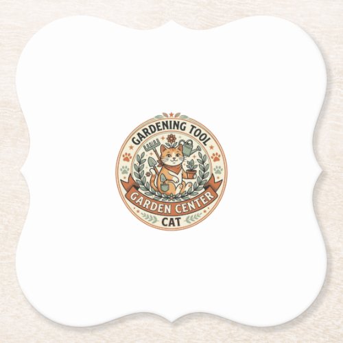 Gardening Tool Garden Center Cat Gardening Tool Ga Paper Coaster