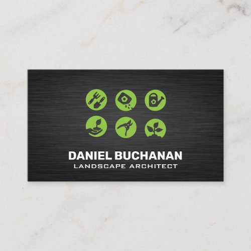 Gardening Tool Icons Business Card