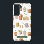 Gardening Tool Watercolor Pattern Samsung Galaxy S21 Case<br><div class="desc">This cute phone case features your name with gardening tool patterns in watercolor. Personalize it for your needs. You can find matching products at my store.</div>