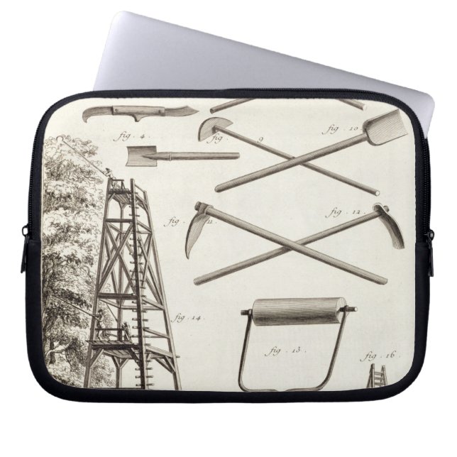 Gardening tools and a mobile pruning platform, fro laptop sleeve (Front)