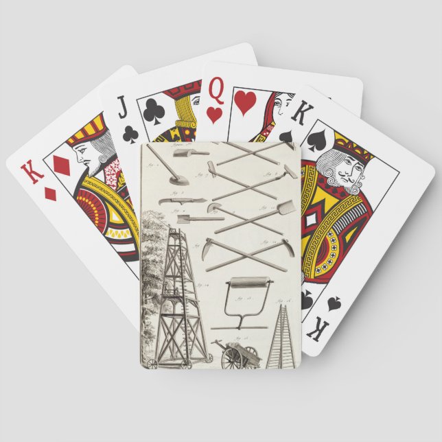 Gardening tools and a mobile pruning platform, fro poker cards (Back)