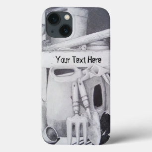 gardening tools and pots still life for gardeners iPhone 13 case