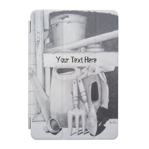 gardening tools and pots still life for gardeners iPad mini cover