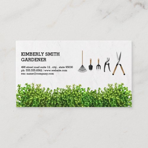Gardening Tools  Bushes Business Card