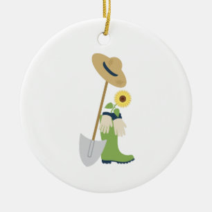 Gardening Tools Ceramic Ornament
