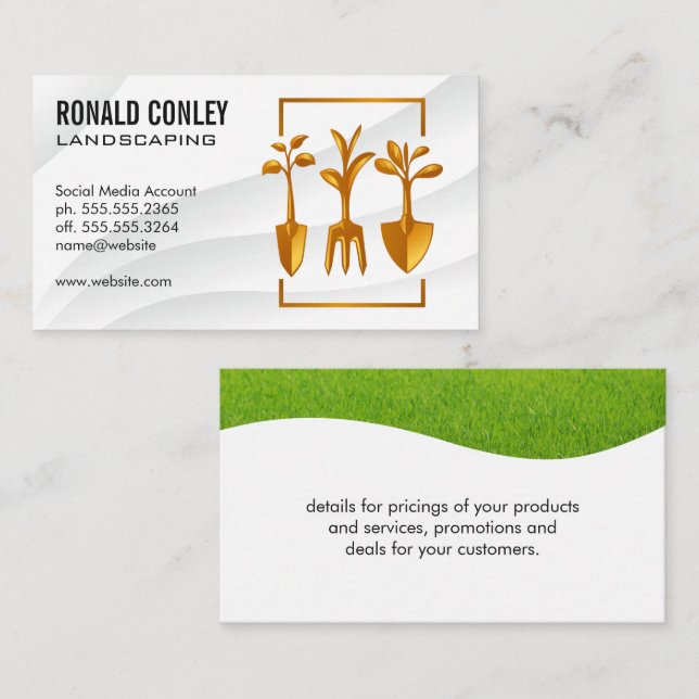 Gardening Tools | Cut Lawn Business Card (Front/Back)