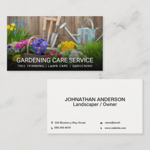Gardening Tools Flowers Business Card