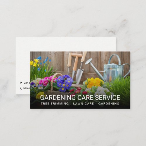 Gardening Tools  Flowers Business Card