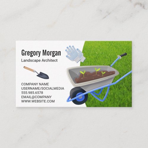 Gardening Tools  Grass Landscape Business Card