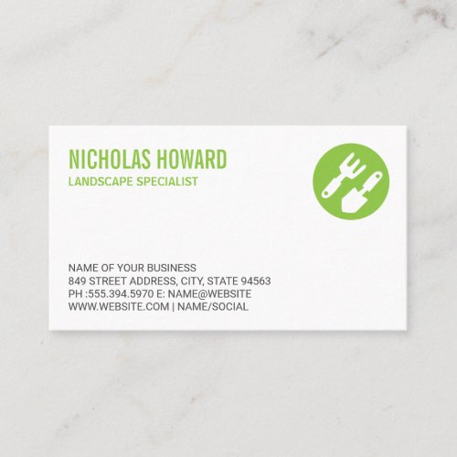 Gardening Tools  Landscape Icons Business Card