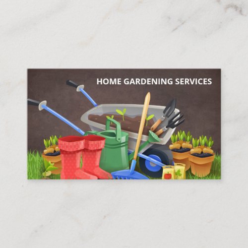 Gardening Tools  Landscaping Business Card