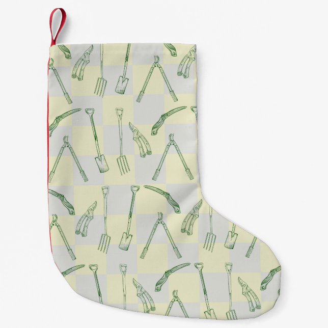 Gardening tools Pattern Small Christmas Stocking (Front)