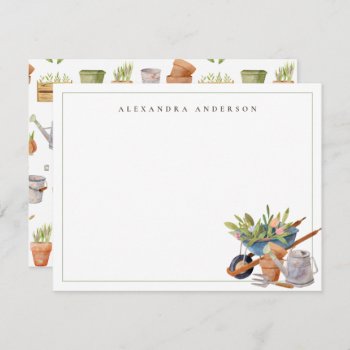 Gardening Tools Personal Stationery Note Card by rikkas at Zazzle