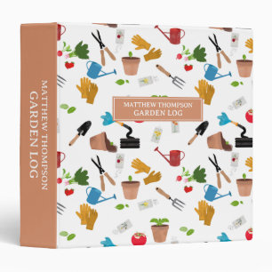 Gardening Tools Plants Gardener Nursery Log 3 Ring Binder