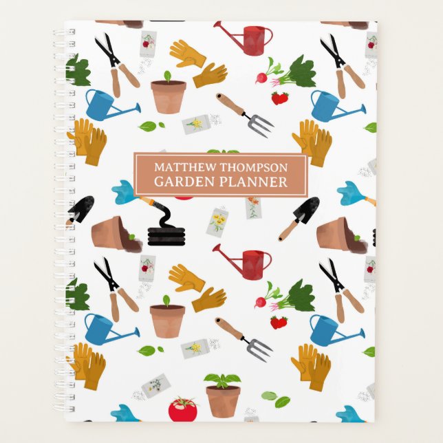 Gardening Tools Plants Gardener Nursery Log Planner (Front)