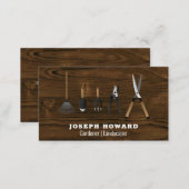 Gardening Tools | Wood Board Table Business Card (Front/Back)