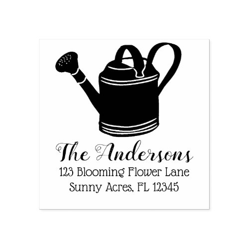 Gardening Watering Can Custom Return Address Rubber Stamp