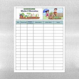Gardening Weather & Observations Magnetic Dry Erase Sheet
