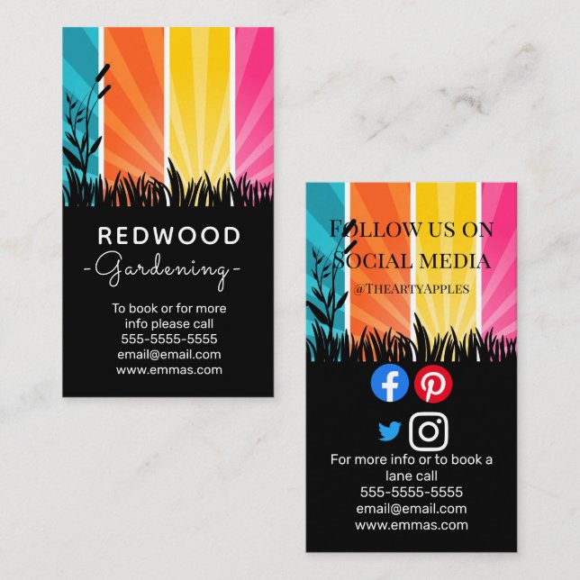 gardening weeding lawn moving horticulture business card (Front/Back)