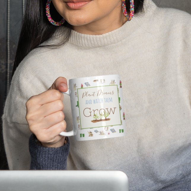 Gardening Whimsical Watercolor Personalized Coffee Mug (Creator Uploaded)