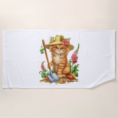 Gardening with Cats Beach Towel