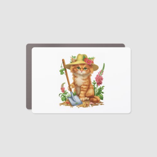 Gardening with Cats Car Magnet