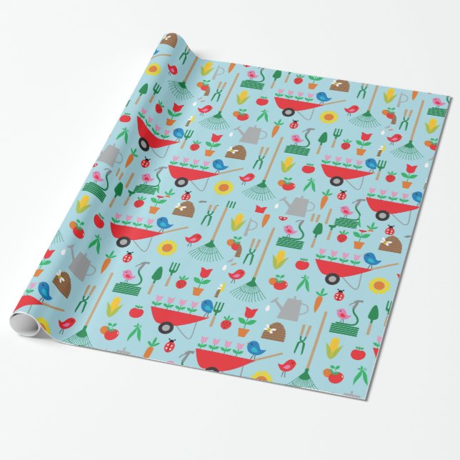 Gardening Wrapping Paper (Unrolled)