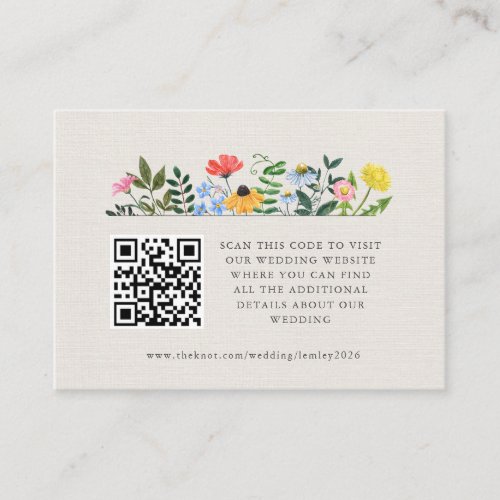 Gardens Bloom Wildflower Wedding Details  Enclosure Card