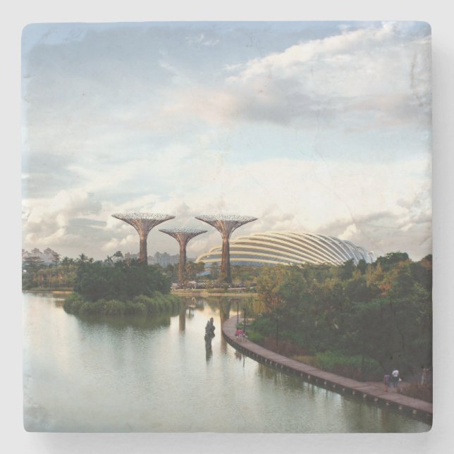 Gardens by the Bay - Singapore Stone Coaster (Front)