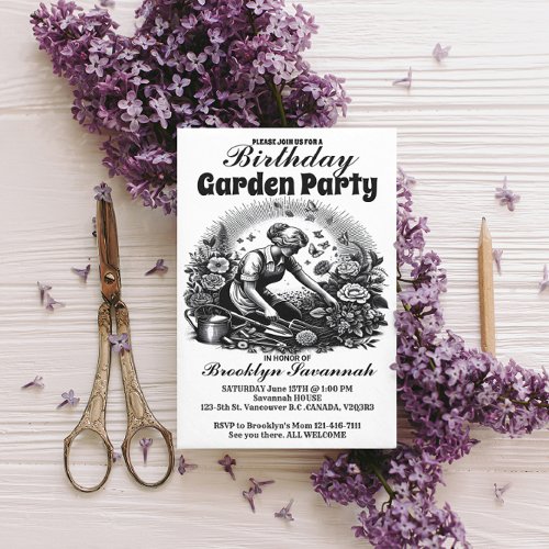 Gardens Embrace Garden Party Invitation Postcard