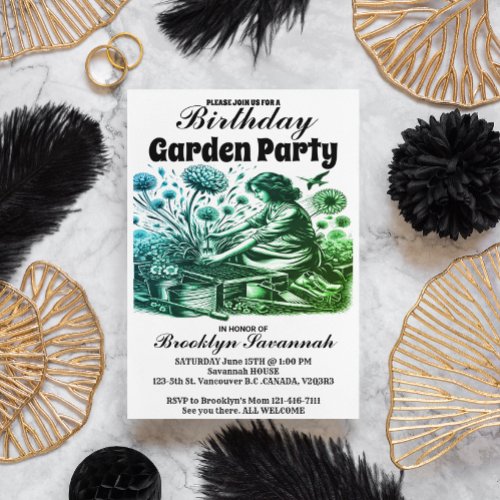 Gardens Gentle Hand Garden Party Invitation Postcard