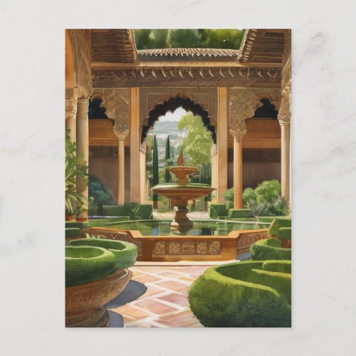 Gardens of Alhambra Spain Postcard