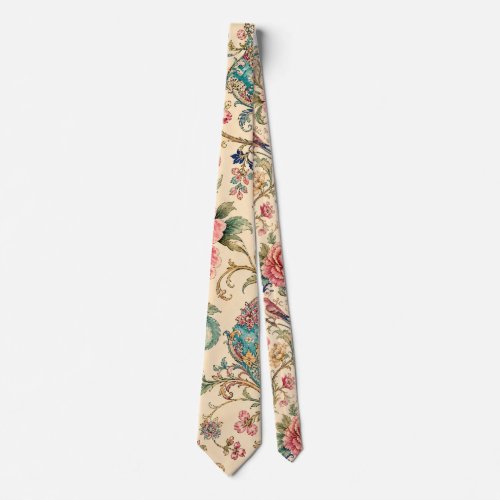 Gardens of Shiraz | Songbirds & Peony Chintz Neck Tie
